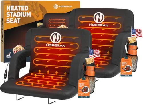 HOPERAN 25in Heated Bleacher Seat with Back Support 2PC