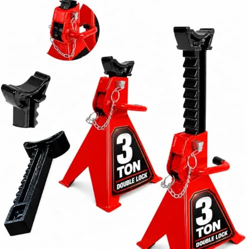 PRUTHY 3-Ton Jack Stands with Double Locking Pins