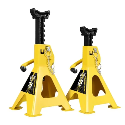 YELLOW JACKET 3-Ton Double-Lock Jack Stands 6600 lb