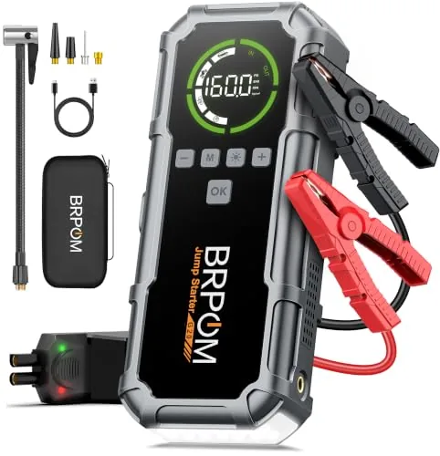 BRPOM 8000A Jump Starter with 160PSI Air Compressor