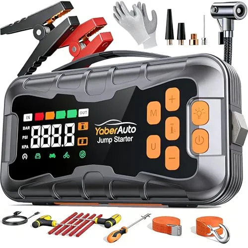 YaberAuto AP03 16-in-1 Jump Starter with Air Compressor
