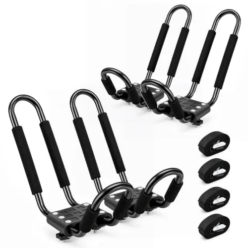 Forluck J-Bar Kayak Roof Rack 2-Pair 150lb Capacity