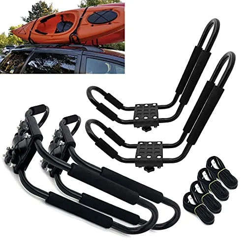 Taelakeni J-Bar Kayak Roof Rack 2-Pair Steel Set