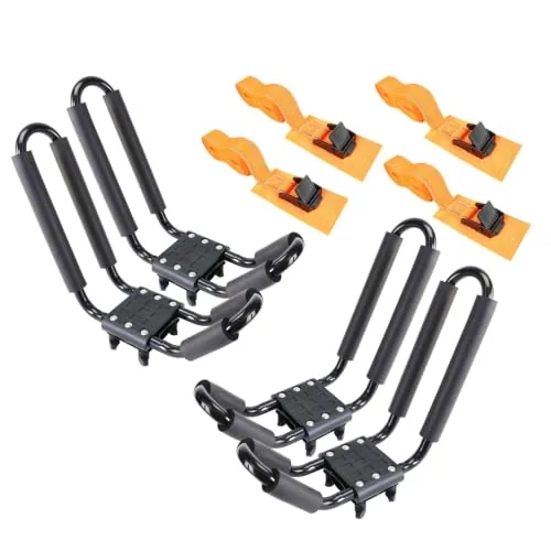 YUANSHI J-Bar Kayak Roof Rack 2-Pair Set 150lb Cap