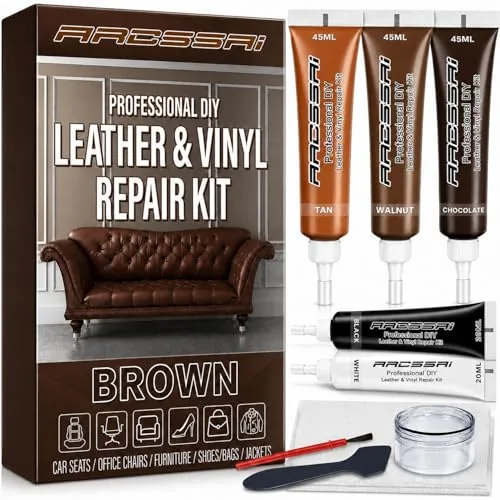 ARCSSAI Brown Leather Repair Kit for Furniture and Cars