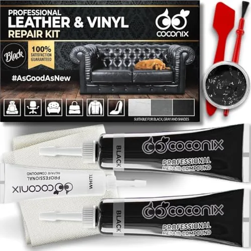COCONIX Black Leather Vinyl Repair Kit All-in-One