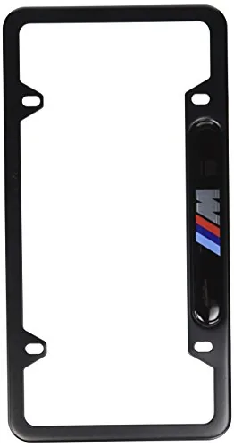 BMW M Logo Black Stainless Steel License Frame