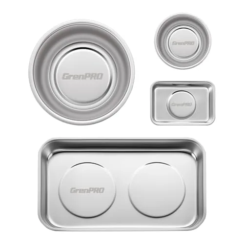 GRENPRO 4-Pack Magnetic Parts Tray Set 3in and 6in