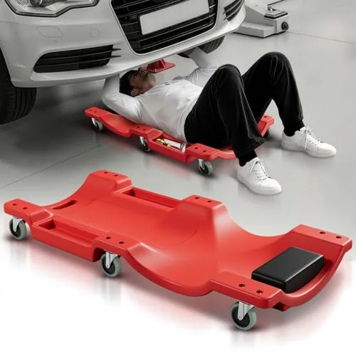 Auto Dynasty 40in Low-Profile Rolling Mechanic Creeper Red