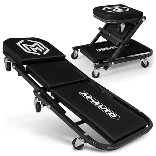 M-AUTO Foldable Z Creeper 2-in-1 Creeper and Seat