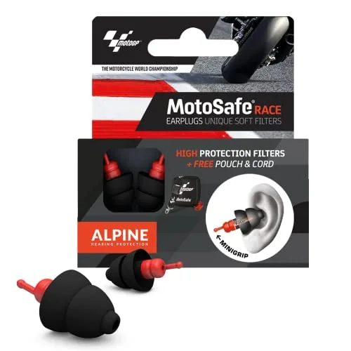 Alpine MotoSafe Race MotoGP Motorcycle Earplugs 20dB SNR