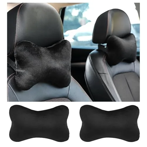 YGDMD Car Headrest Neck Pillow 2-Pack Plush Support