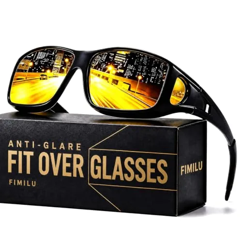 FIMILU Fit-Over Night Driving Glasses Yellow Polarized