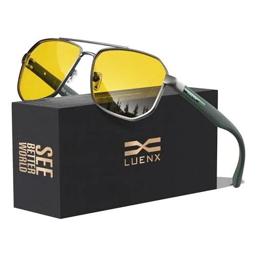 Luenx Night Vision Driving Glasses Polarized Yellow Lens