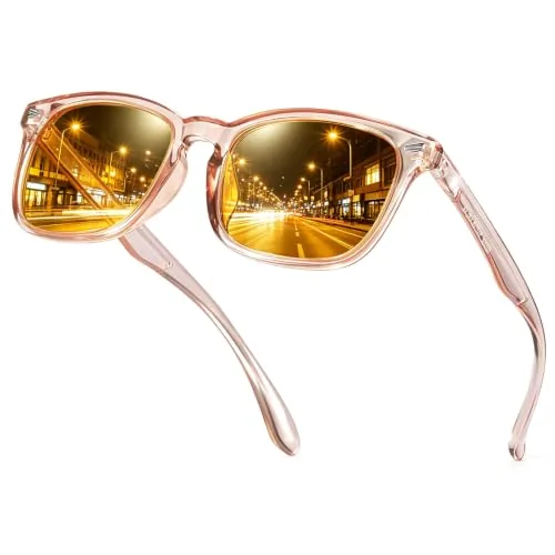 TJUTR Anti-Glare Yellow Lens Night Driving Glasses