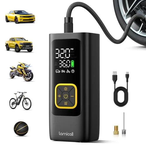 Lamicall 150 PSI Cordless Tire Inflator 4X Faster