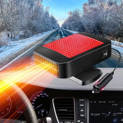 KINOWJI 12V Car Heater Defroster with 360 Rotation