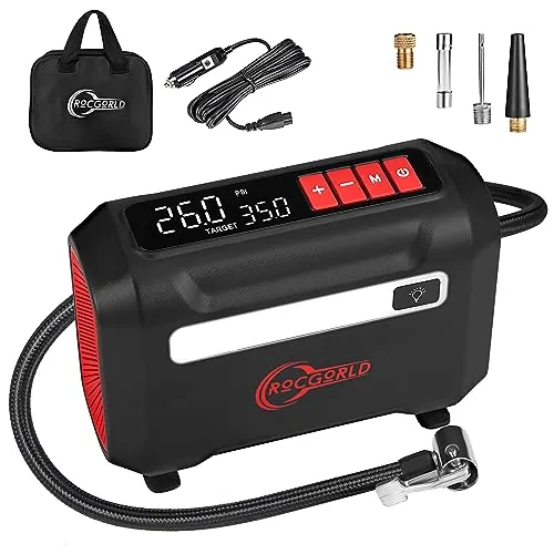 ROCGORLD R8 Portable 12V Tire Inflator with Dual Display