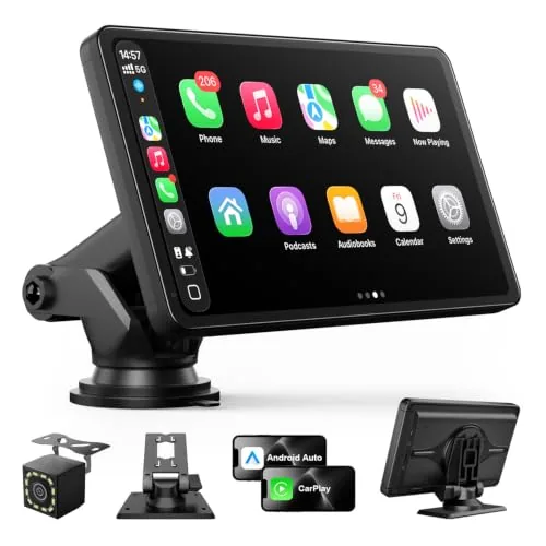 25HOURS 7-Inch Wireless CarPlay & Android Auto Screen
