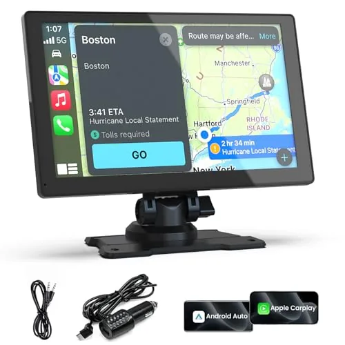 Bokilino 9-inch Wireless CarPlay Portable Touchscreen