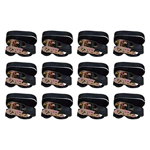 Amazon Basics 1in x 15ft Ratchet Straps 12-Pack