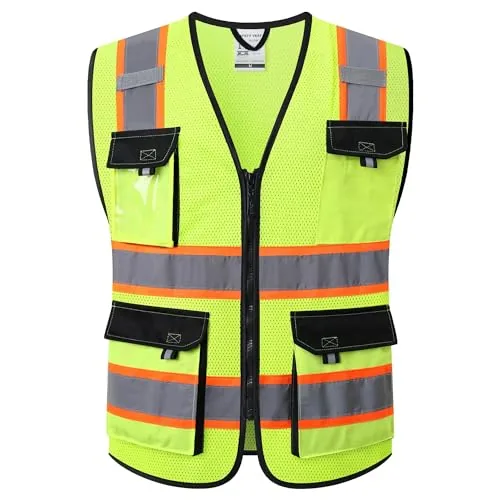 JKSafety JK220 Hi-Vis Mesh Vest with 8 Pockets