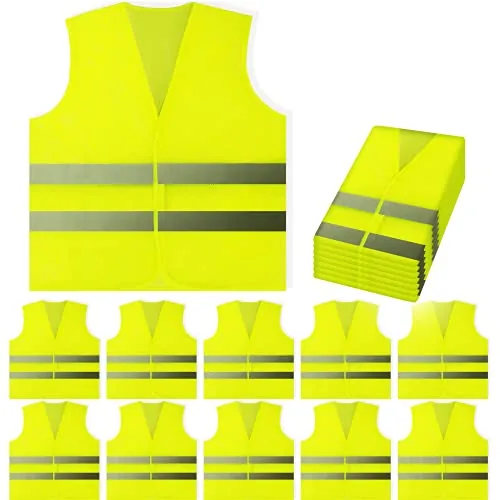 PeerBasics 10-Pack Yellow Hi-Vis Reflective Safety Vests