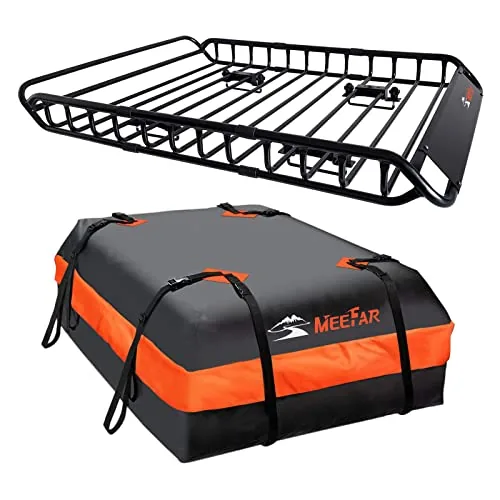 MeeFar 51x36 Rooftop Cargo Basket with Waterproof Bag