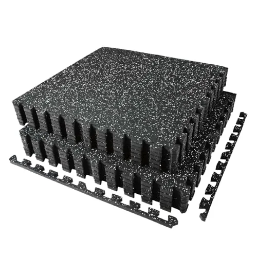 AIRHOP Dual-Layer Rubber EVA Foam Gym Tiles 48 Sq Ft