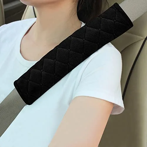 Amooca Seat Belt Shoulder Pads 2-Pack Cotton Blend