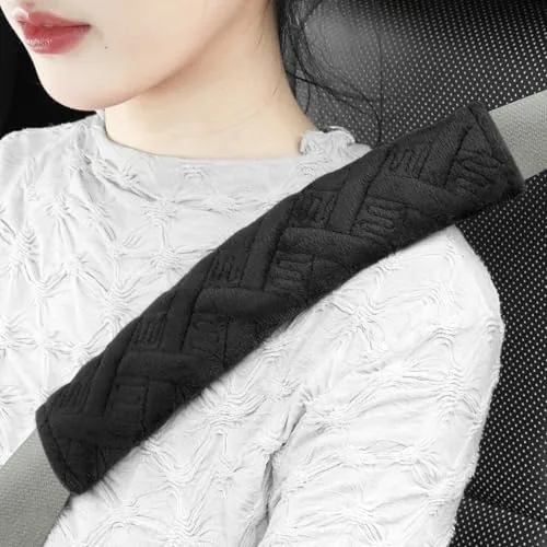 JUSTTOP Seat Belt Shoulder Pad Cover 2-Pack Black