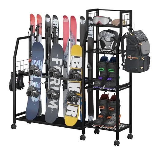 Kikihouse Freestanding Ski & Snowboard Rack Adjustable
