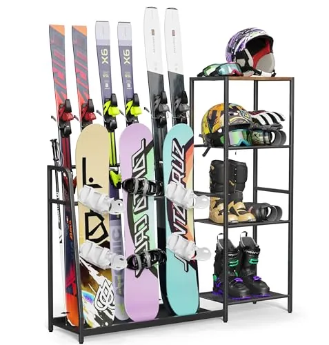 Lurgno Freestanding Ski & Snowboard Rack 4-Pair