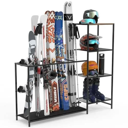 UIOMLLE Freestanding Ski Rack Adjustable Width Bars
