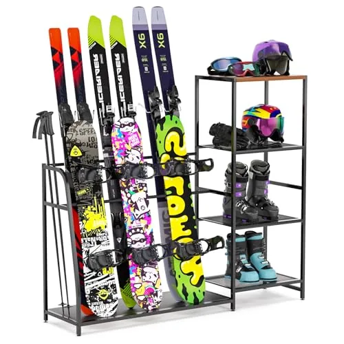 YSJWAER Freestanding Ski & Snowboard Storage Rack