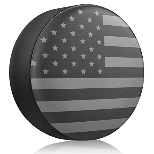 DUDSOEHO American Flag Spare Tire Cover 14in