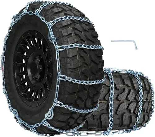 SCITOO QG2228CAM Alloy Steel Snow Chains, Set of 2
