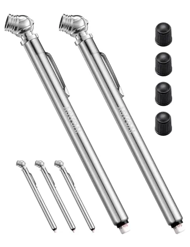 AstroAI Pencil Tire Gauge 2-Pack 10-75 PSI Stainless Steel