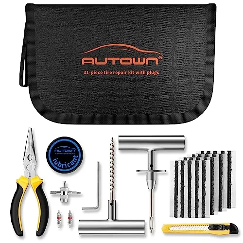AUTOWN 31-Piece Tire Plug Kit with T-Handle Tools