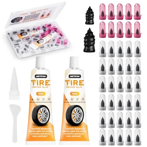 MetFun 40-Piece Screw-In Tire Plug Kit with Sealant