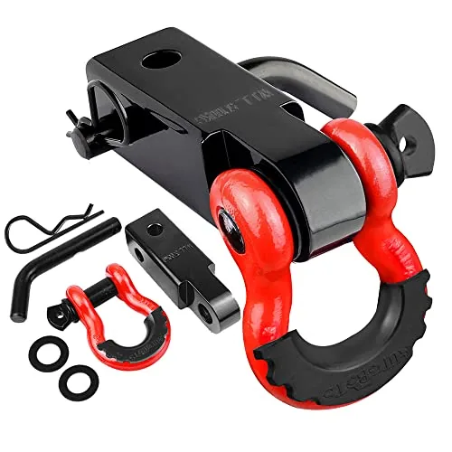AUTOBOTS 2-Inch Shackle Hitch Receiver Red-Black