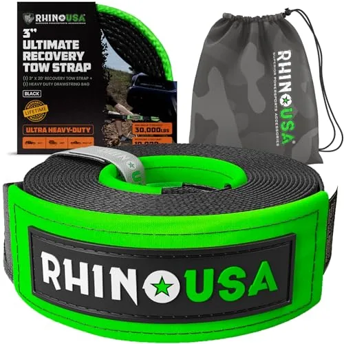 Rhino USA Recovery Tow Strap 3in x 20ft 31,518lb
