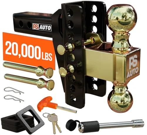 PSAUTO Adjustable Gooseneck Drawbar Hitch 20,000 LB