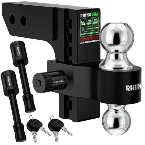 Rhino USA Adjustable Drop Hitch 2in Receiver 6in Drop