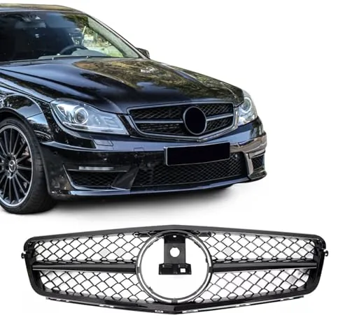 BDBO W204 AMG-Style Gloss Black Front Grille 2008-2014