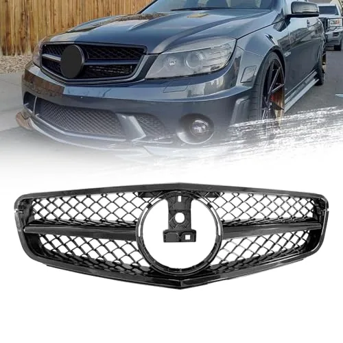 MATMACRO W204 C-Class Front Grille Glossy Black 2008-2014
