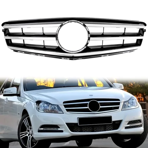 Pinkomoto W204 Front Grille Chrome Black ABS