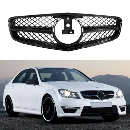 Roizhtuy W204 Glossy Black Front Bumper Grille