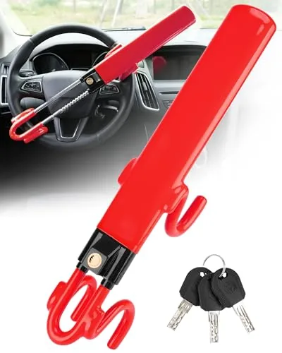 Tevlaphee Steering Wheel Lock Twin-Bar Heavy Duty